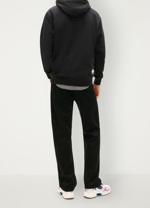 Tommy Hilfiger Linear Logo Embroidery Kangaroo Pocket Hoody - achterkant 3 middengrijs