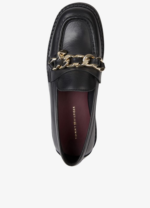 Tommy Hilfiger Loafer met logo - detail zwart