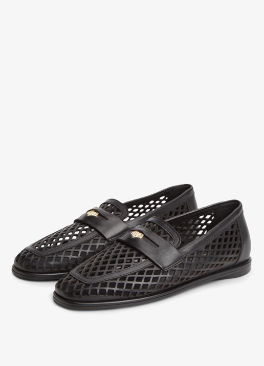 Tommy Hilfiger Loafer met opengewerkt dessin - detail 4 zwart