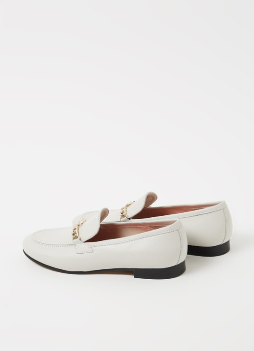 Tommy Hilfiger Loafer van leer - detail 2 gebroken wit