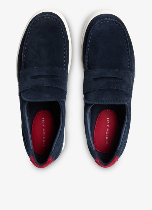 Tommy Hilfiger Loafer van suède  - detail 2 donkerblauw