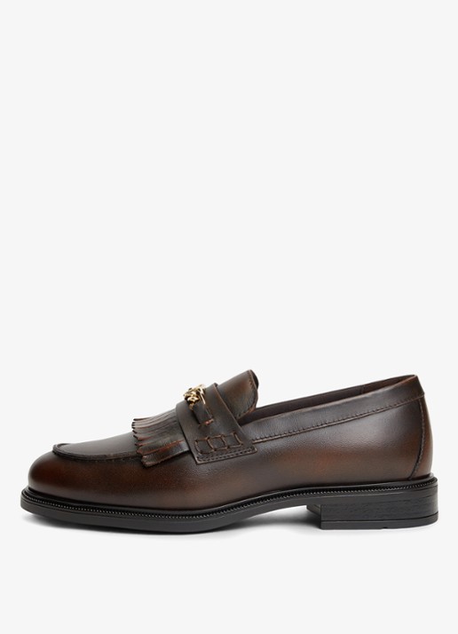Tommy Hilfiger Loafers van leer - detail 3 bruin