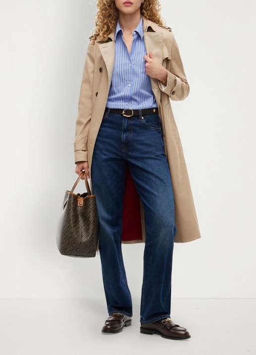 Tommy Hilfiger Loafers van leer - voorkant 2 bruin