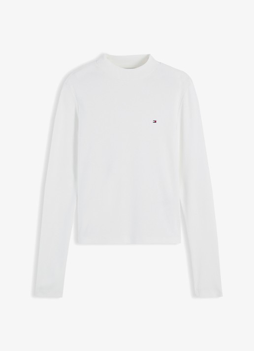 Tommy Hilfiger Longsleeve met col - voorkant 3 gebroken wit