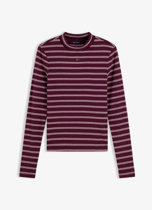 Tommy Hilfiger Longsleeve met col - voorkant 4 paars
