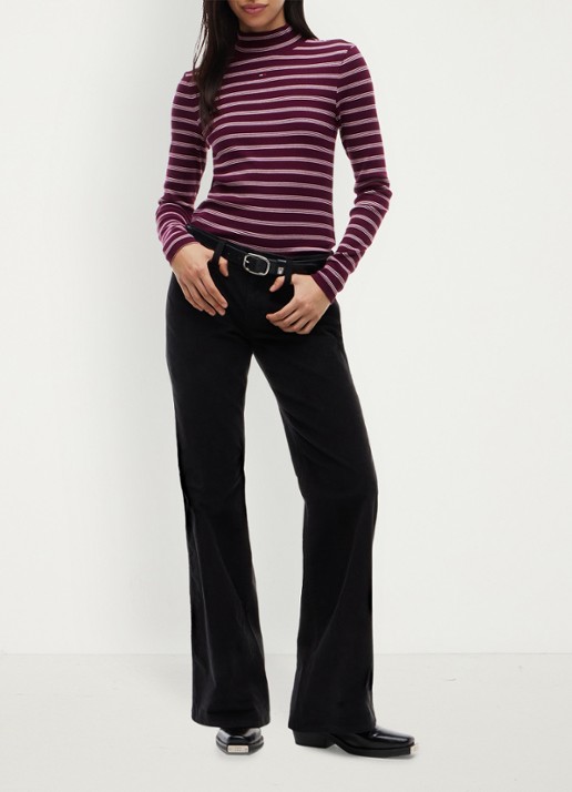 Tommy Hilfiger Longsleeve met col - voorkant 5 paars