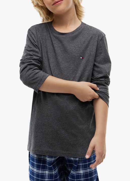 Tommy Hilfiger Longsleeve met logo in 2-pack - detail 2 black / dk grey heather-0s3