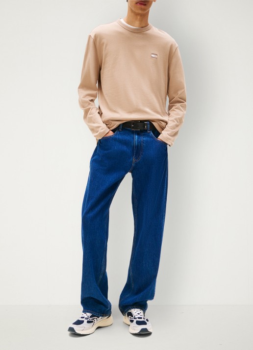 Tommy Hilfiger Longsleeve met logo - voorkant 2 beige