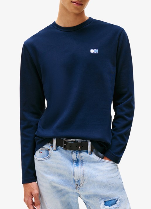 Tommy Hilfiger Longsleeve met logo - detail donkerblauw