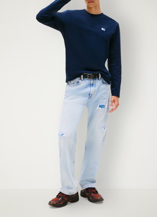 Tommy Hilfiger Longsleeve met logo - voorkant 5 donkerblauw