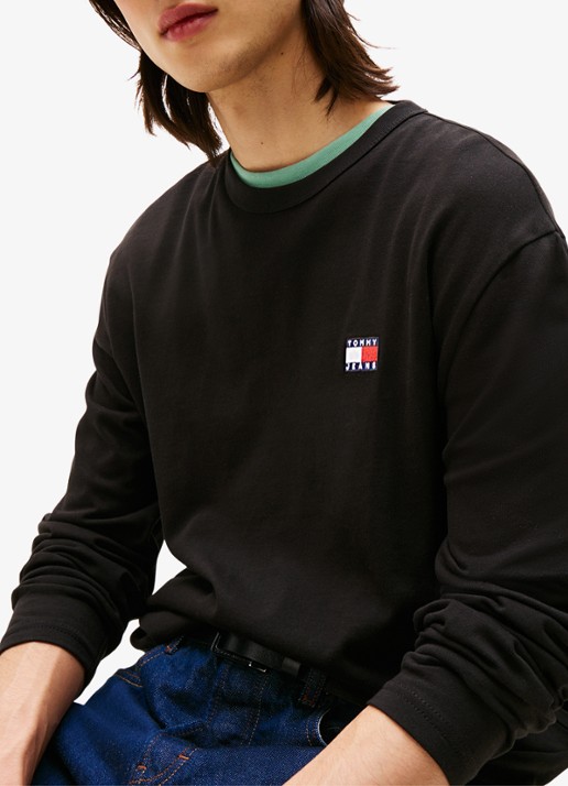 Tommy Hilfiger Longsleeve met logo - detail 5 zwart