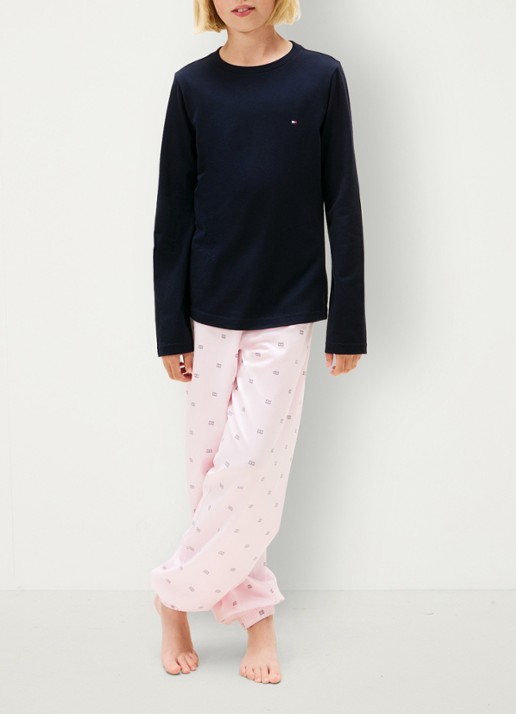 Tommy Hilfiger Longsleeve met logoborduring in 2-pack - voorkant 5 donkerblauw