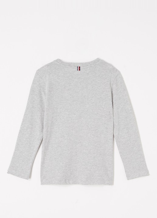 Tommy Hilfiger Longsleeve met logoborduring - voorkant 2 lichtgrijs