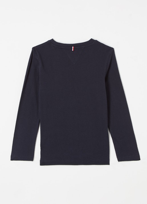 Tommy Hilfiger Longsleeve met logoborduring - achterkant 2 donkerblauw