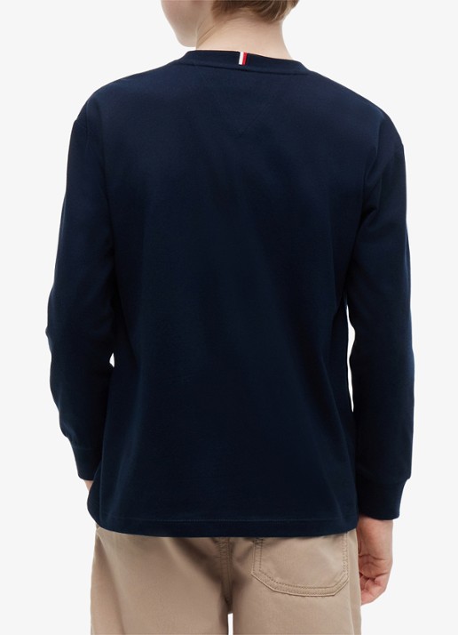 Tommy Hilfiger Longsleeve met logoborduring - detail 4 donkerblauw
