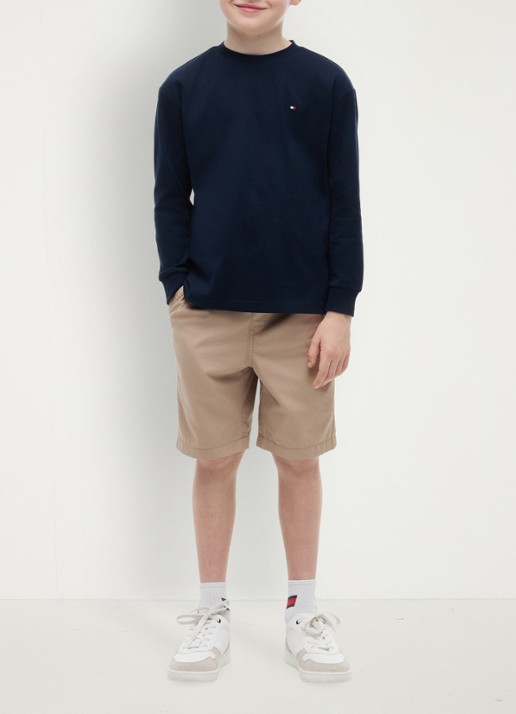 Tommy Hilfiger Longsleeve met logoborduring - voorkant 2 donkerblauw