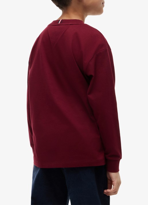 Tommy Hilfiger Longsleeve met logoborduring - achterkant 5 rood