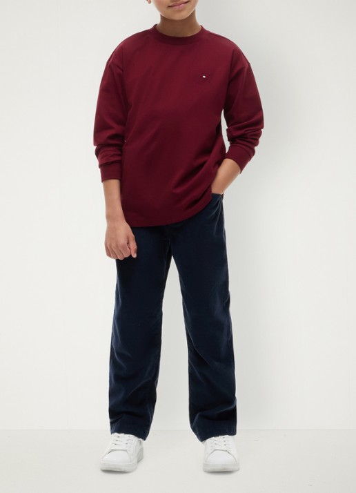 Tommy Hilfiger Longsleeve met logoborduring - voorkant 2 rood