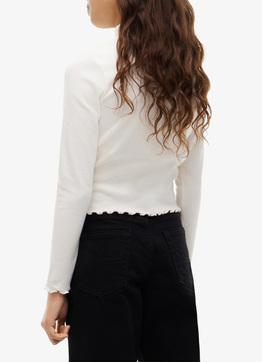 Tommy Hilfiger Longsleeve top met logoborduring - achterkant off white-ybh