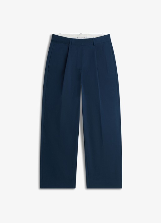 Tommy Hilfiger Loose fit chino met steekzakken - voorkant donkerblauw
