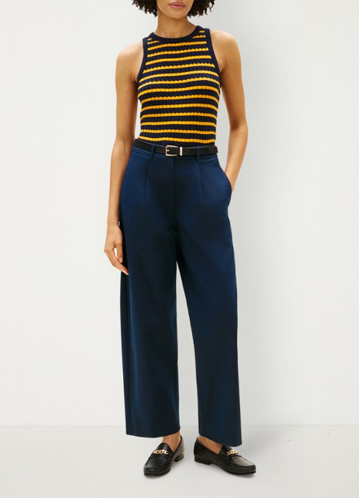 Tommy Hilfiger Loose fit chino met steekzakken - voorkant 2 donkerblauw