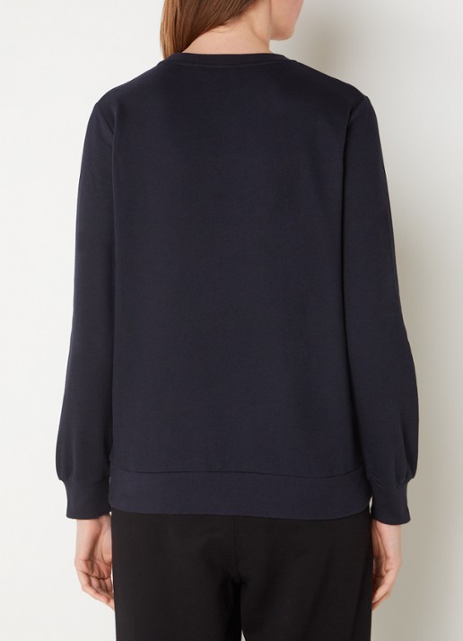 Tommy Hilfiger Loungetrui met logoborduring - achterkant 3 donkerblauw