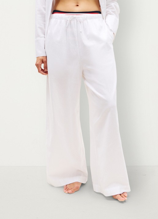 Tommy Hilfiger Low waist wide fit palazzo broek met logo
