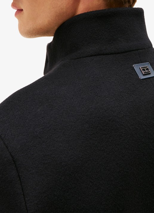 Tommy Hilfiger Mantel in wolblend met steekzakken - detail 5 zwart