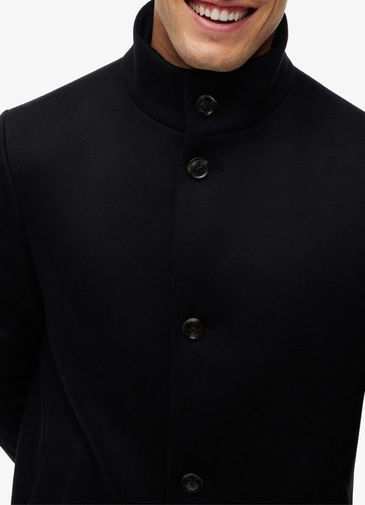Tommy Hilfiger Mantel in wolblend met steekzakken - detail 5 zwart