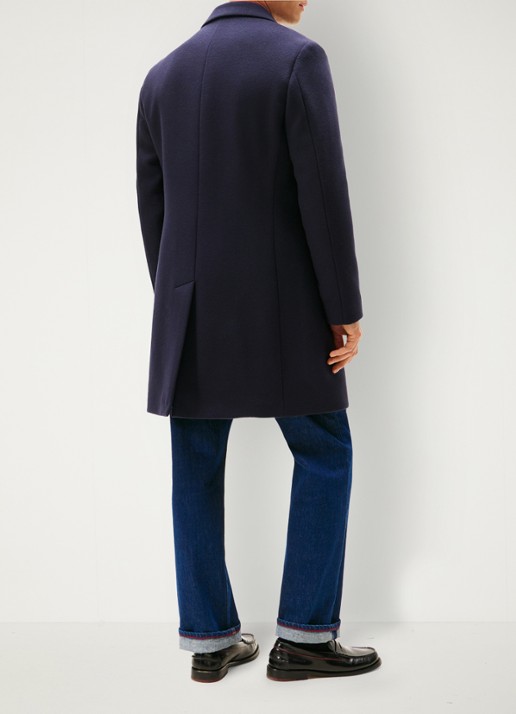 Tommy Hilfiger Mantel in wolblend met steekzakken - achterkant 5 blauw
