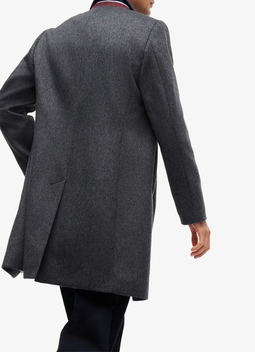 Tommy Hilfiger Mantel in wolblend met steekzakken - detail 4 dark grey heather-p4e