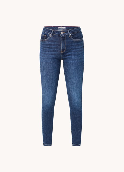 Tommy Hilfiger Mid waist skinny jeans met donkere wassing - voorkant 9 indigo