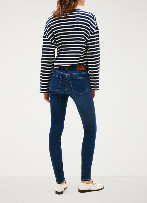 Tommy Hilfiger Mid waist skinny jeans met donkere wassing - achterkant 3 indigo
