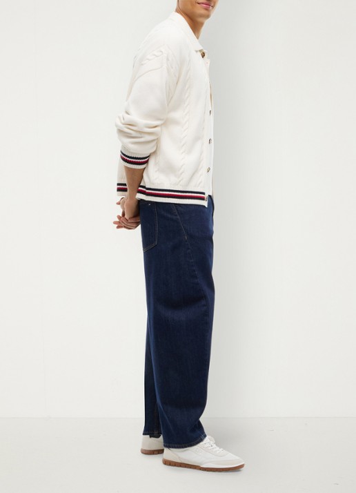 Tommy Hilfiger Mid waist straight fit jeans met donkere wassing - detail 3 denim