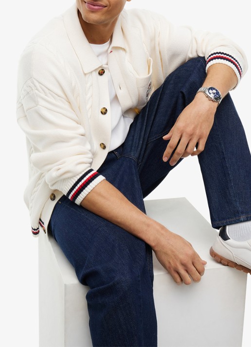 Tommy Hilfiger Mid waist straight fit jeans met donkere wassing - detail 4 denim