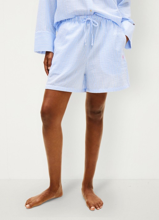 Tommy Hilfiger Mid waist wide fit strandshort met streepprint
