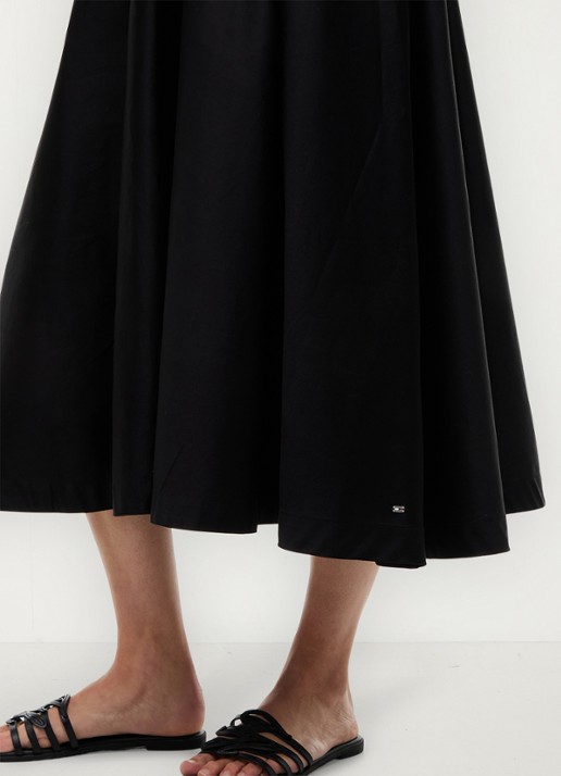 Tommy Hilfiger Midi jurk met plooien - detail zwart