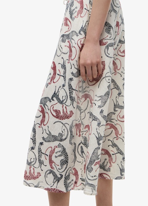 Tommy Hilfiger Midi rok met dierenprint - detail 2 multicolor