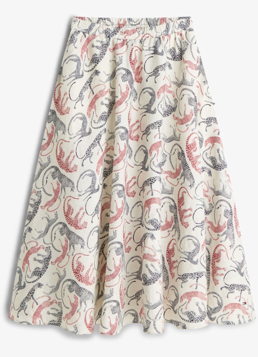 Tommy Hilfiger Midi rok met dierenprint - voorkant 4 multicolor