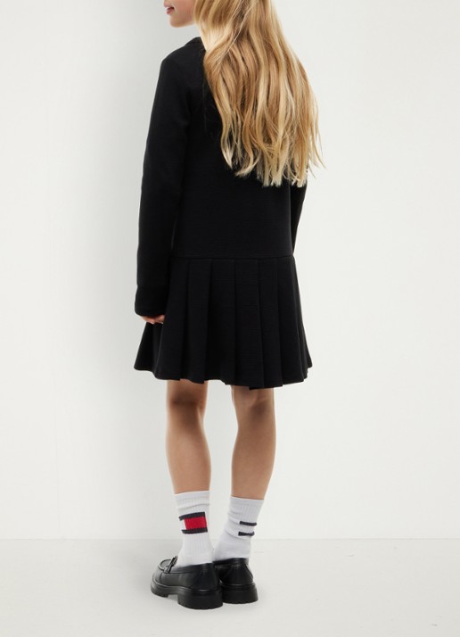 Tommy Hilfiger Mini A-lijn jurk met plooien - achterkant 3 zwart