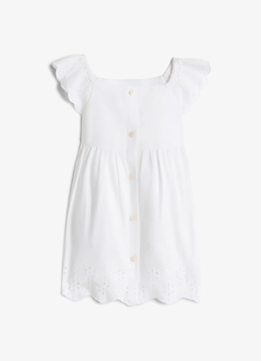 Tommy Hilfiger Mini jurk met borduring - achterkant wit
