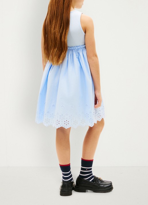 Tommy Hilfiger Mini jurk van katoen - achterkant 5 blauw