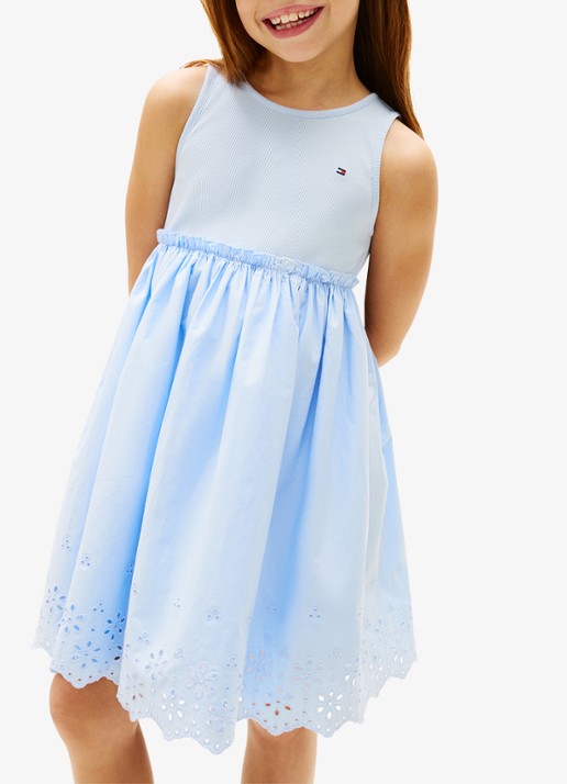 Tommy Hilfiger Mini jurk van katoen - detail 3 blauw
