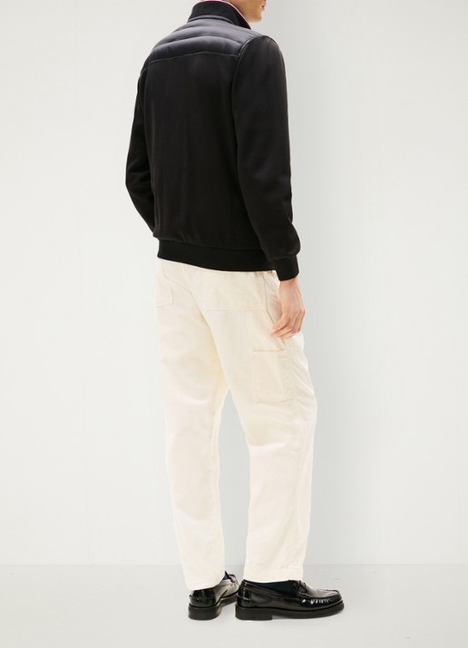 Tommy Hilfiger Mixed Texture Quilted Zip-Thru Sweatshirt - achterkant zwart