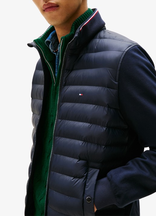 Tommy Hilfiger Mixed Texture Quilted Zip-Thru Sweatshirt - detail 3 donkerblauw