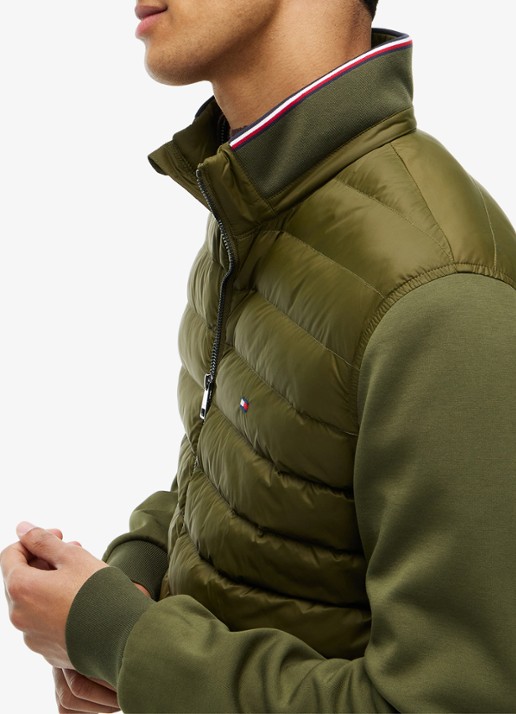 Tommy Hilfiger Mixed Texture Quilted Zip-Thru Sweatshirt - detail 6 legergroen
