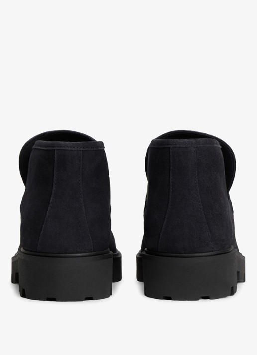 Tommy Hilfiger Monogram enkellaars van suède - detail 6 donkerblauw