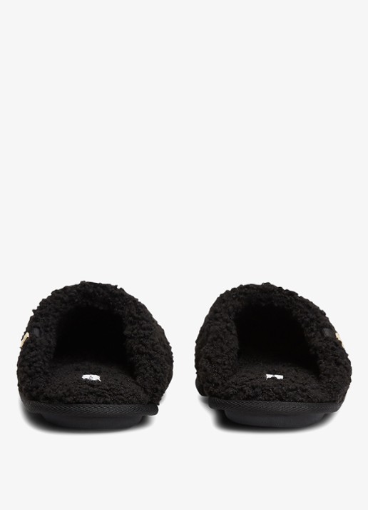 Tommy Hilfiger Monogram slipper met details van teddy  - detail 5 zwart