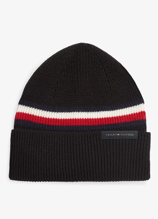 Tommy Hilfiger Muts in wolblend met streepprint