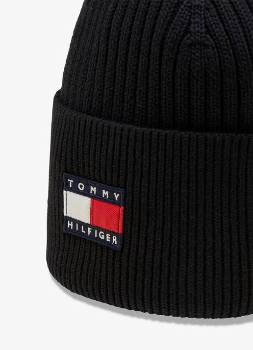 Tommy Hilfiger Muts met logo - detail zwart